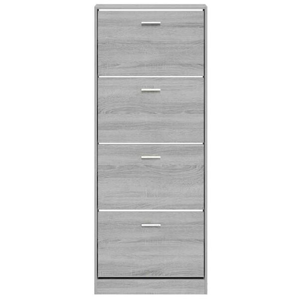 vidaXL Armoire &agrave; chaussures Sonoma gris 59x17x150 cm Bois d'ing&eacute;nierie