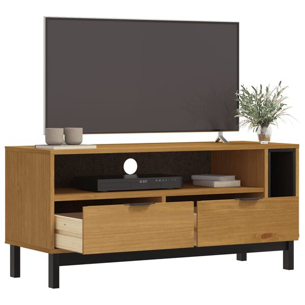 vidaXL Meuble TV FLAM 110x40x50 cm bois massif de pin