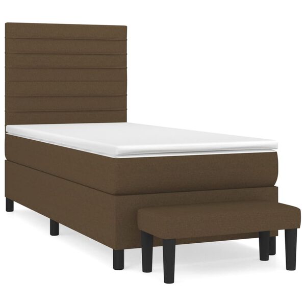 vidaXL Sommier &agrave; lattes de lit avec matelas Marron fonc&eacute; 80x200 cm