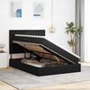 vidaXL Lit avec rangement et matelas Noir 140 x 200 cm Velours