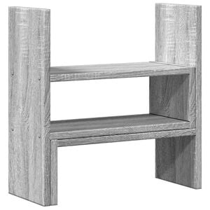 vidaXL Organisateur de bureau r&eacute;glable sonoma gris bois d'ing&eacute;nierie
