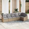 vidaXL Ensemble de canap&eacute; de jardin 6 pcs Beige et Gris clair