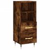 vidaXL Buffet haut Ch&ecirc;ne fum&eacute; 34,5x34x180 cm Bois d'ing&eacute;nierie