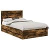 vidaXL Cadre de lit Ch&ecirc;ne fum&eacute; 120 x 190 cm Bois Ing&eacute;nierie