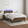 vidaXL Sommier &agrave; lattes de lit matelas et LED marron fonc&eacute; 120x190 cm