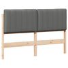 vidaXL T&ecirc;te de lit capitonn&eacute;e Marron et gris clair 140 cm Pin massif