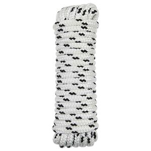 vidaXL Corde de bateau 6 m 1 Blanc et noir Polyester