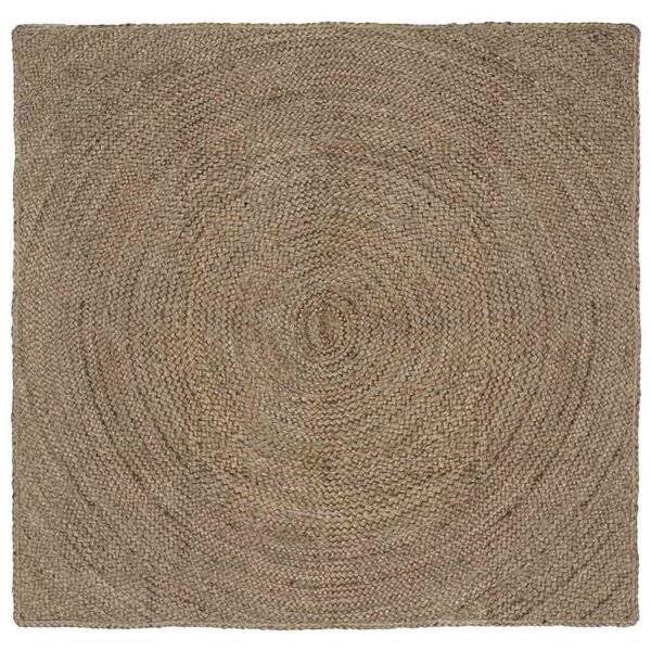 vidaXL Tapis de surface Carr&eacute; Gris 120 x 120 cm Jute
