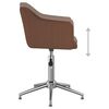vidaXL Chaises pivotantes &agrave; manger lot de 4 marron tissu