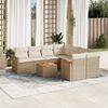 vidaXL Salon de jardin avec coussins 9 pcs beige r&eacute;sine tress&eacute;e