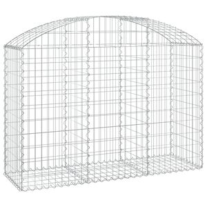 vidaXL Panier de gabions arqu&eacute; 150x50x100/120 cm Fer galvanis&eacute;