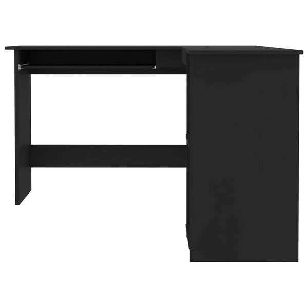 vidaXL Bureau d'angle en forme de L Noir 120x140x75cm bois ing&eacute;nierie