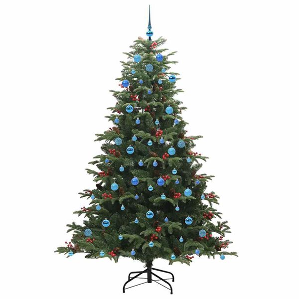 vidaXL Sapin de No&euml;l artificiel Vert 210 cm PVC, m&eacute;tal et plastique