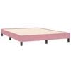 vidaXL Sommier &agrave; lattes de lit avec matelas et LED rose 160x210 cm velours