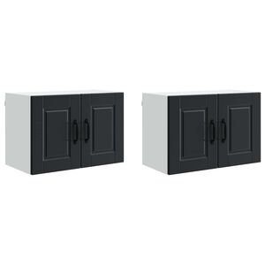 vidaXL Meuble mural PORTO 2 pcs Noir 60 x 31 x 40 cm Bois d'ing&eacute;nierie