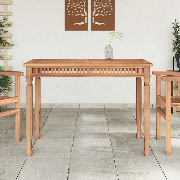 vidaXL Table &agrave; manger de jardin 120x65x80 cm bois de teck solide