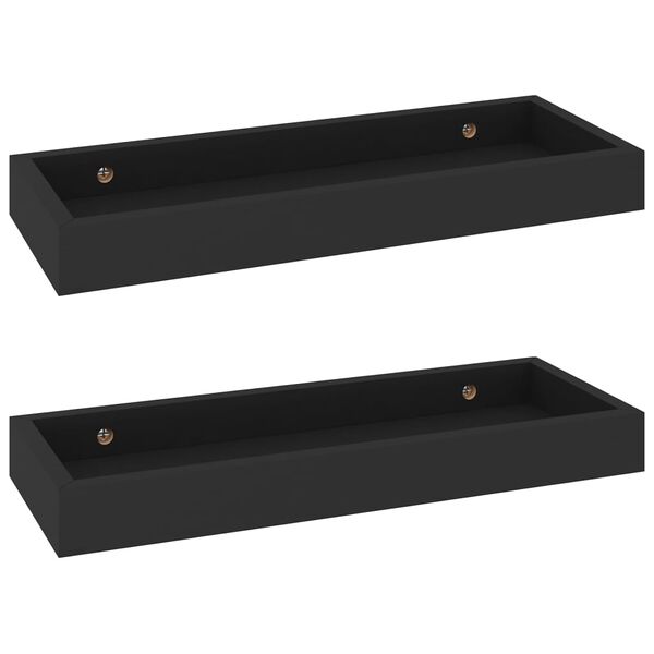 vidaXL &Eacute;tag&egrave;res murales Loggia 2 pcs Noir 40x15x4 cm MDF