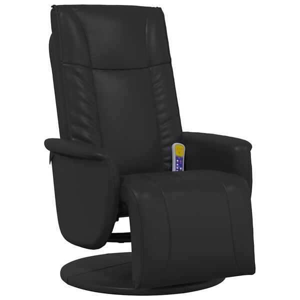 vidaXL Fauteuil de massage pivotant Noir 71 x 90 x 105 cm Simili cuir