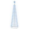 vidaXL Sapin c&ocirc;ne lumineux LED 180 cm 250 LED Bleu Acier Blanc