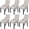 vidaXL Chaises &agrave; manger lot de 6 gris cr&egrave;me tissu