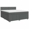 vidaXL Lit boxspring avec matelas Gris fonc&eacute; 160 x 200 cm Tissu