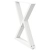 vidaXL Pieds de table &agrave; manger 2 pi&egrave;ces Blanc 80 x (72-73,3) cm Acier