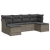 vidaXL Salon de jardin 6 pcs avec coussins gris r&eacute;sine tress&eacute;e
