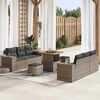 vidaXL Ensemble de canap&eacute; de jardin 9 pcs Gris Poly Rattan