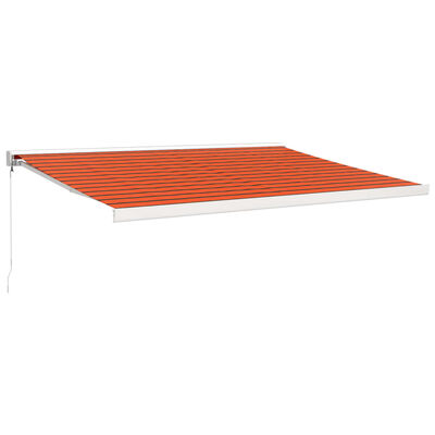 vidaXL Auvent rétractable orange et marron 4x3 m tissu et aluminium