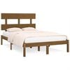 vidaXL Cadre de lit sans matelas marron miel 150x200 cm bois massif