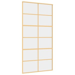 vidaXL Porte coulissante dor&eacute; 102,5x205cm verre ESG clair et aluminium