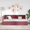 vidaXL Cadre de lit d'angle Bordeaux 90 x 190 cm Velours