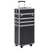 vidaXL Chariot de maquillage Aluminium Noir