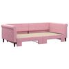 vidaXL Lit de jour avec lit gigogne rose 100x200 cm velours