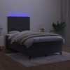 vidaXL Sommier &agrave; lattes de lit avec matelas LED Noir 120x200cm Velours