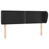 vidaXL T&ecirc;te de lit avec oreilles Noir 147x23x78/88 cm Similicuir