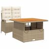 vidaXL Ensemble &agrave; manger de jardin et coussins 2 pcs beige poly rotin