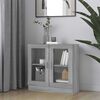 vidaXL Armoire &agrave; vitrine Sonoma gris 82,5x30,5x80 cm Bois d'ing&eacute;nierie