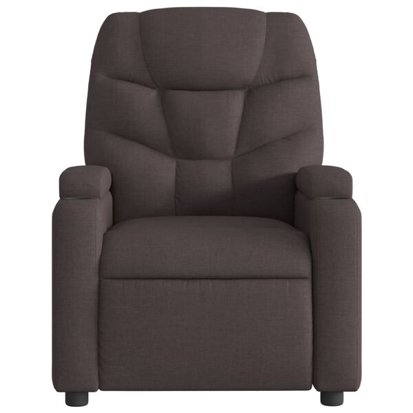 vidaXL Fauteuil inclinable Marron fonc&eacute; Tissu