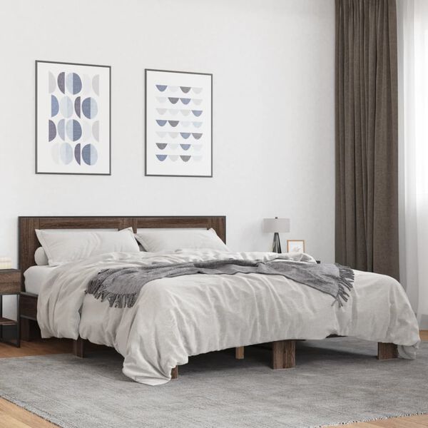 vidaXL Cadre de lit sans matelas ch&ecirc;ne marron 160x200 cm