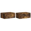 vidaXL Cabinet de chevet mural 2 pi&egrave;ces Ch&ecirc;ne fum&eacute; 49 x 34,5 x 20 cm