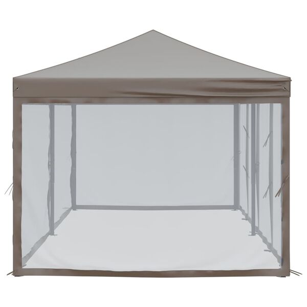 vidaXL Tente de r&eacute;ception pliable avec parois Taupe 3x6 m