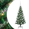 vidaXL Sapin de No&euml;l artificiel pr&eacute;-&eacute;clair&eacute; Vert 120 cm PVC et m&eacute;tal