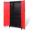 vidaXL Armoire &agrave; outils avec 2 portes Acier 90x40x180 cm Noir et rouge