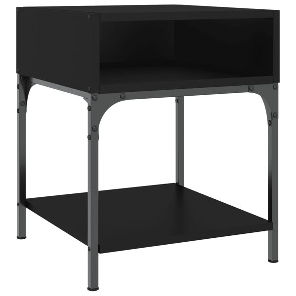 vidaXL Tables de chevet 2 pcs noir 40x41x50 cm bois d&rsquo;ing&eacute;nierie