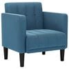 vidaXL Fauteuil canap&eacute; avec accoudoirs velours bleu 53 cm