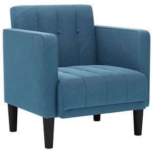 vidaXL Fauteuil canap&eacute; avec accoudoirs velours bleu 53 cm