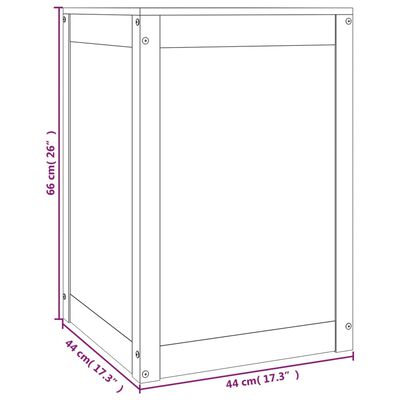 vidaXL Boîte à linge 44x44x66 cm Bois massif de pin