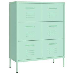 vidaXL Armoire &agrave; tiroirs Vert menthe 80x35x101,5 cm Acier
