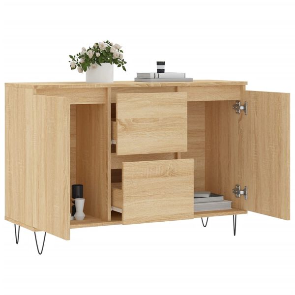vidaXL Buffet ch&ecirc;ne sonoma 101,5x35x70 cm bois d'ing&eacute;nierie